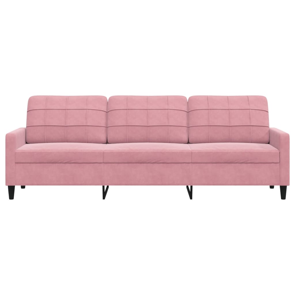 3-sitssoffa rosa 210 cm sammet