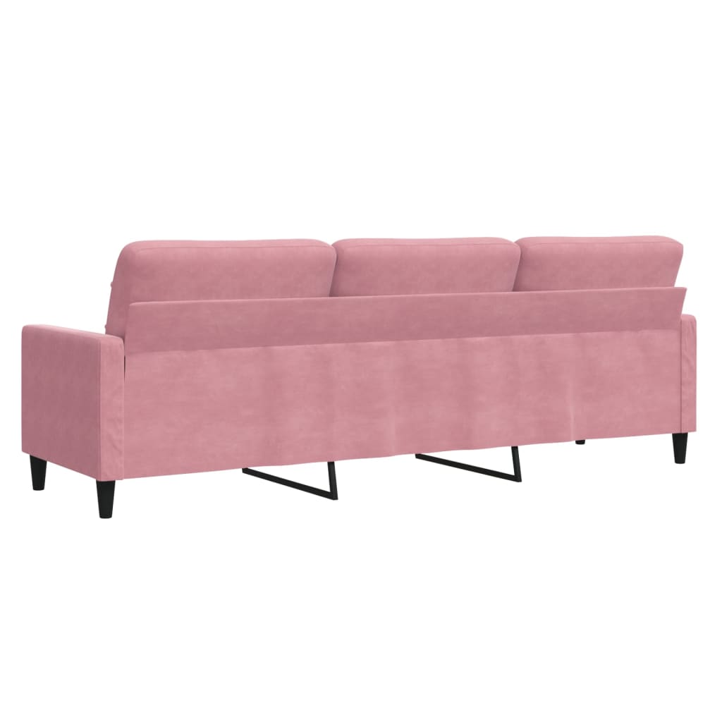 3-sitssoffa rosa 210 cm sammet