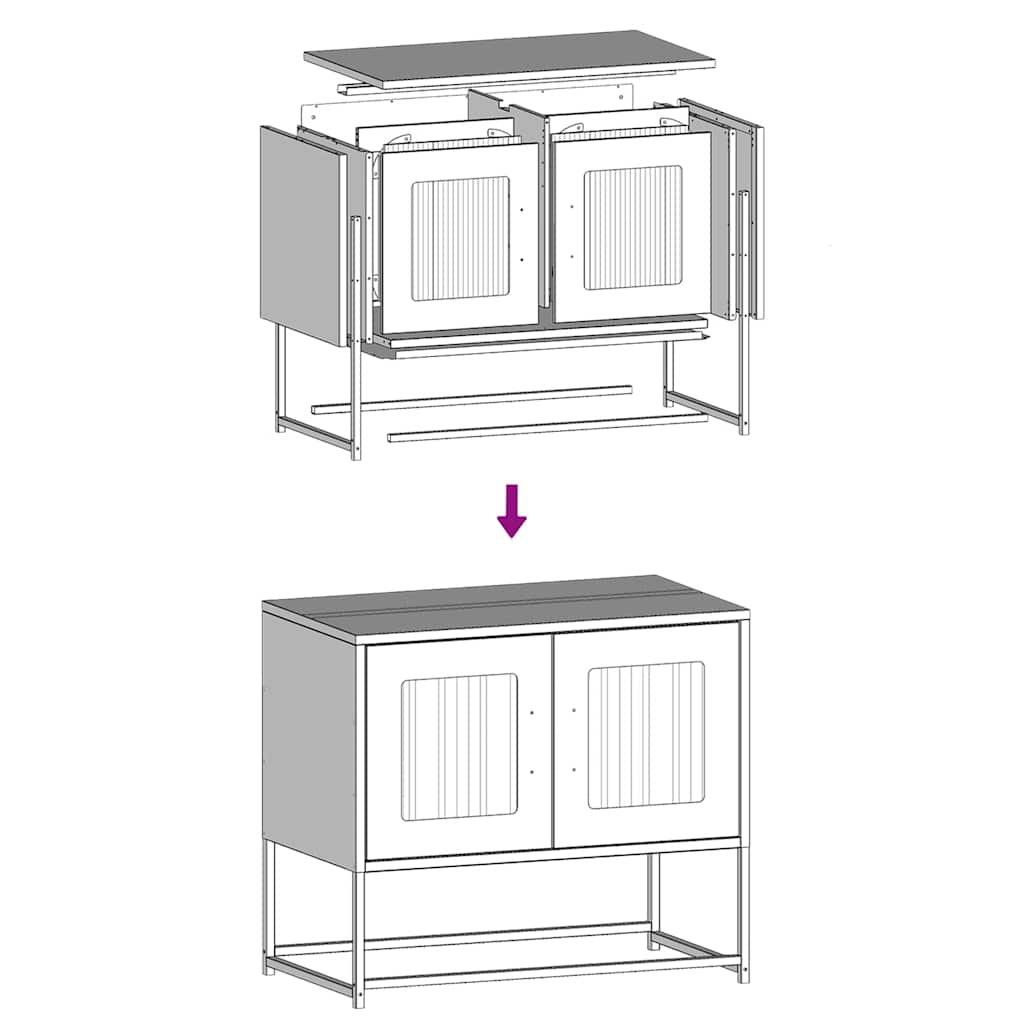 TV-bänk vit 68x39x60,5 cm kallvalsat stål