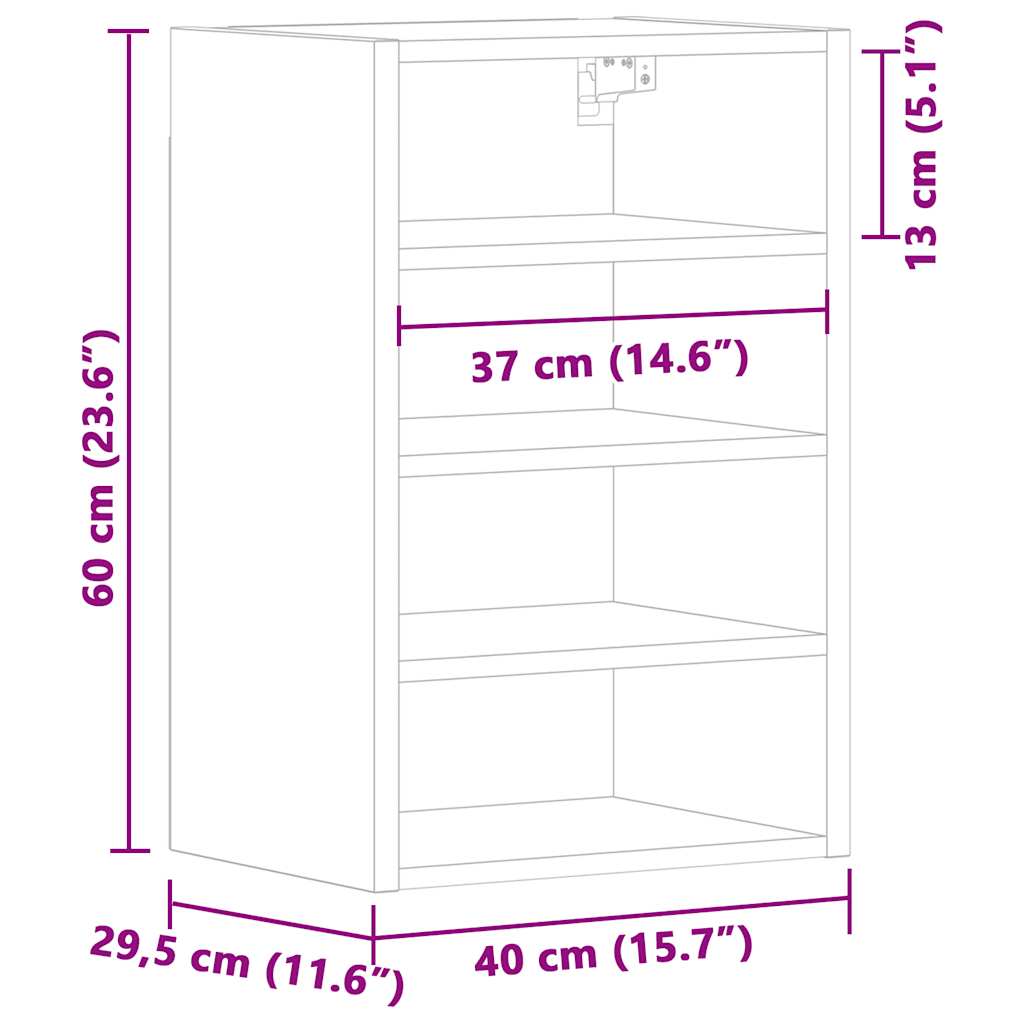 Väggskåp vit 40x29,5x60 cm konstruerat trä