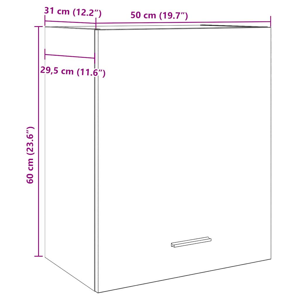 Väggskåp betonggrå 50x31x60 cm konstruerat trä