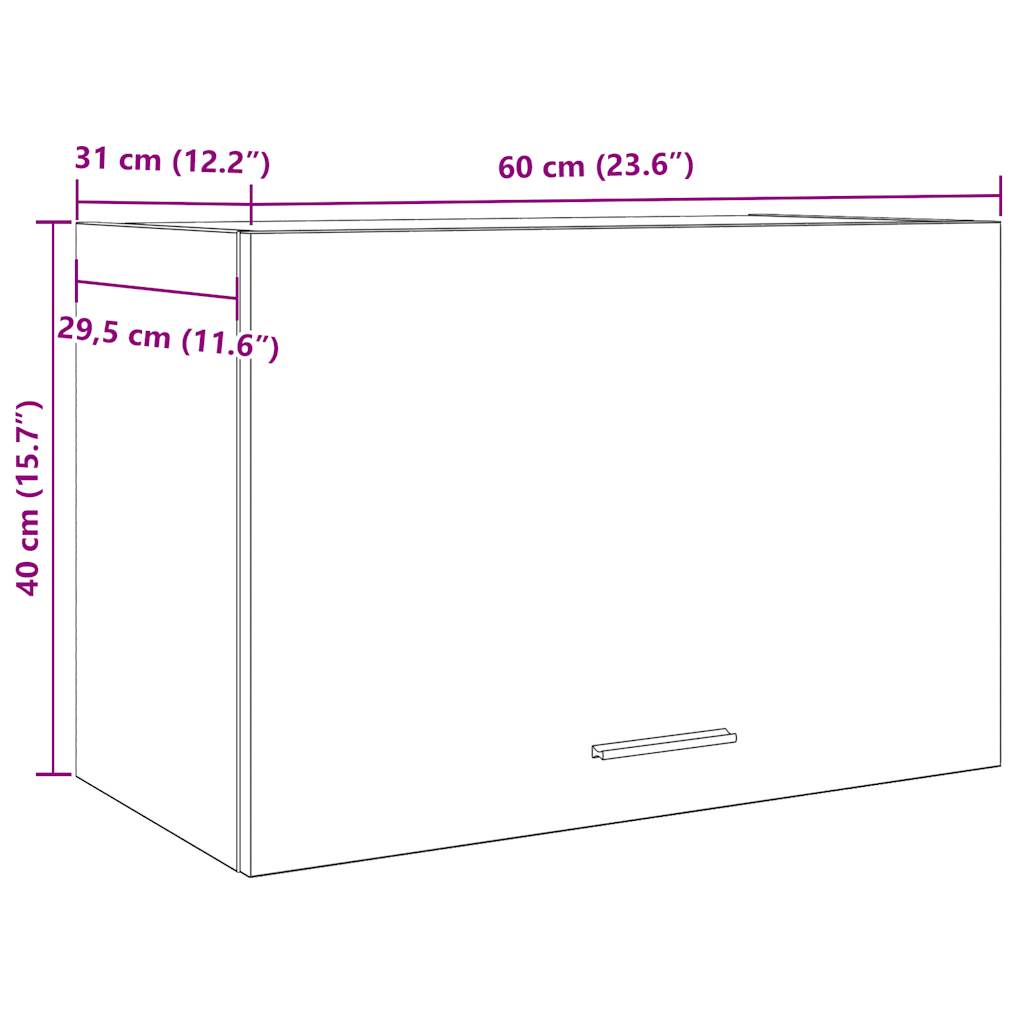 Väggskåp artisan ek 60x31x40 cm konstruerat trä