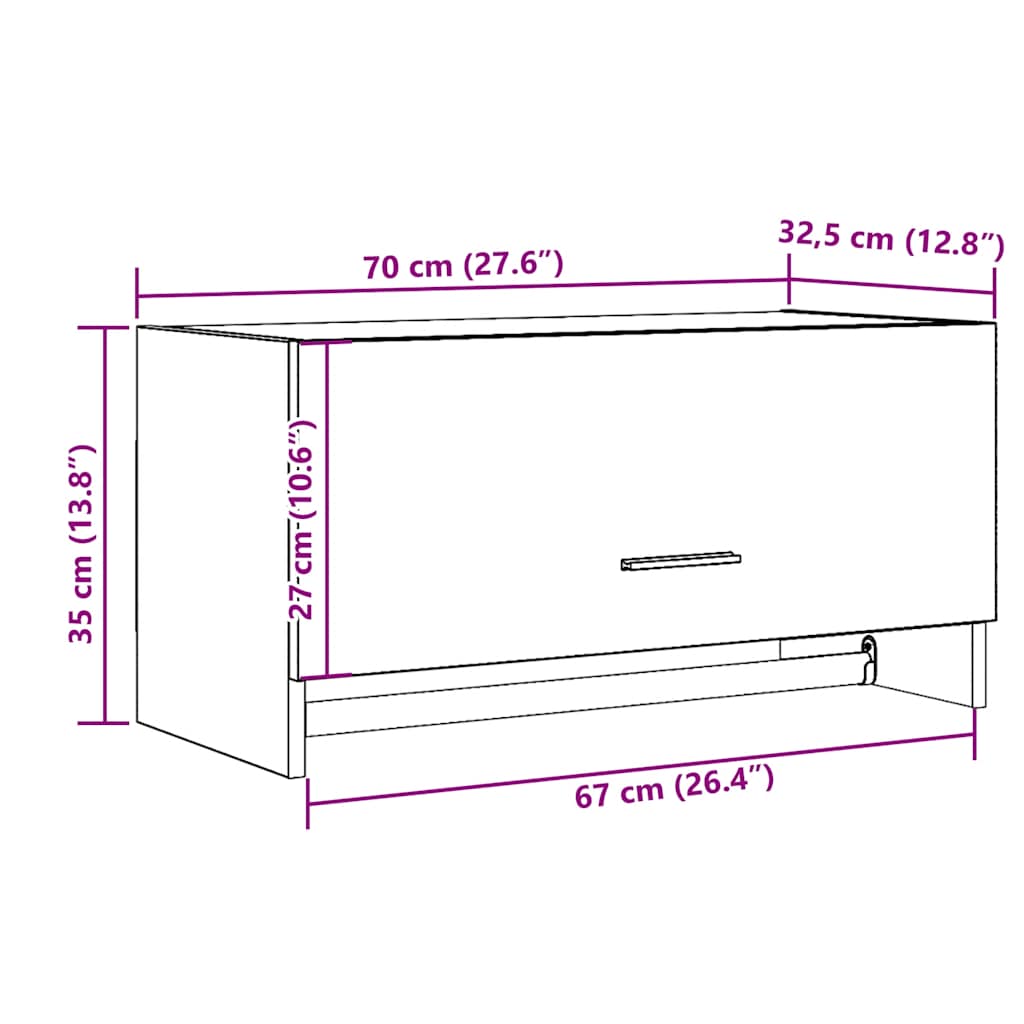 Garderob ek 70x32,5x35 cm konstruerat trä