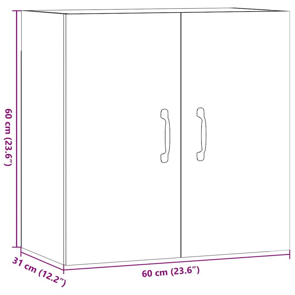 Väggskåp artisan ek 60x31x60 cm konstruerat trä