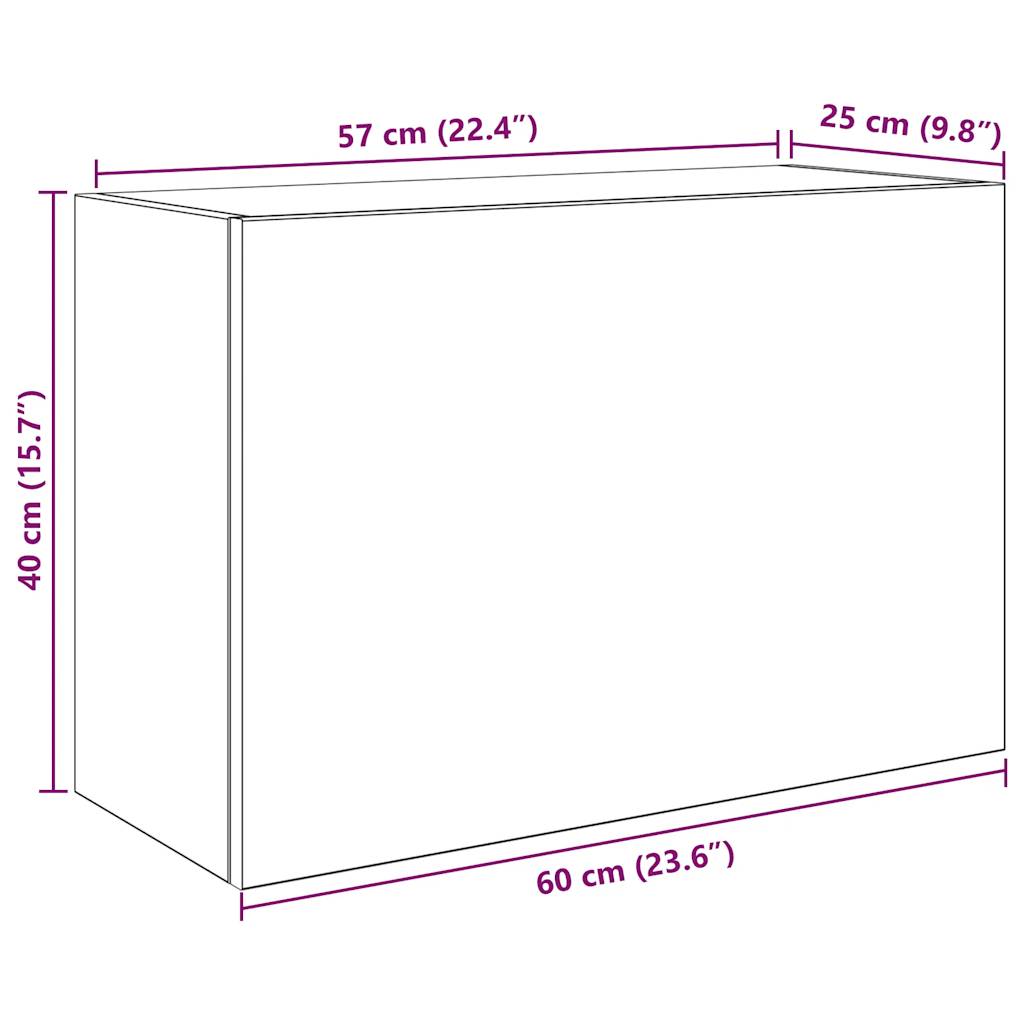 Väggskåp för badrum svart 60x25x40 cm konstruerat trä