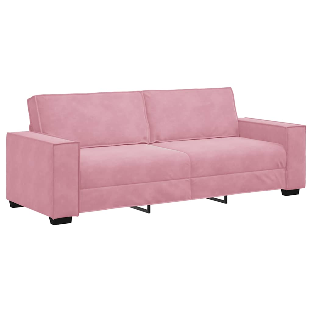 3-sitssoffa rosa 180 cm sammet