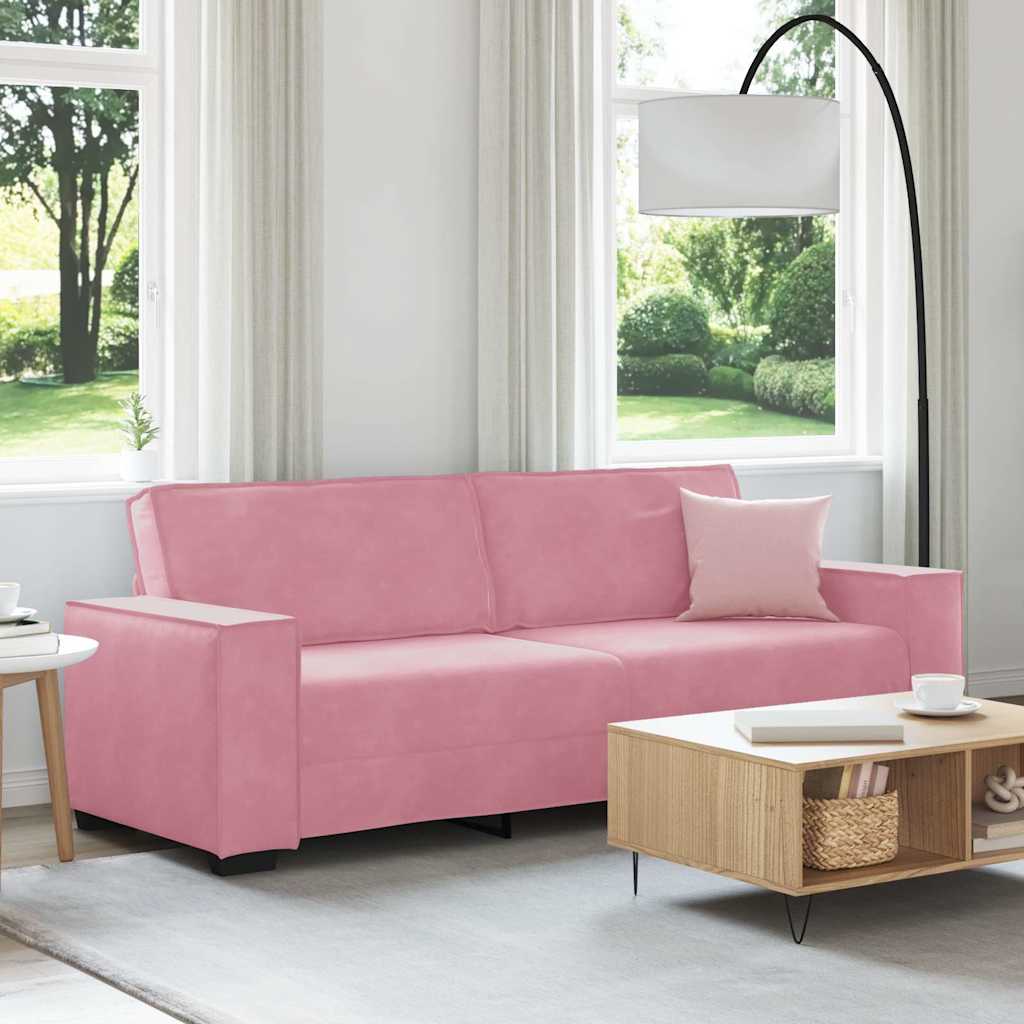 3-sitssoffa rosa 180 cm sammet