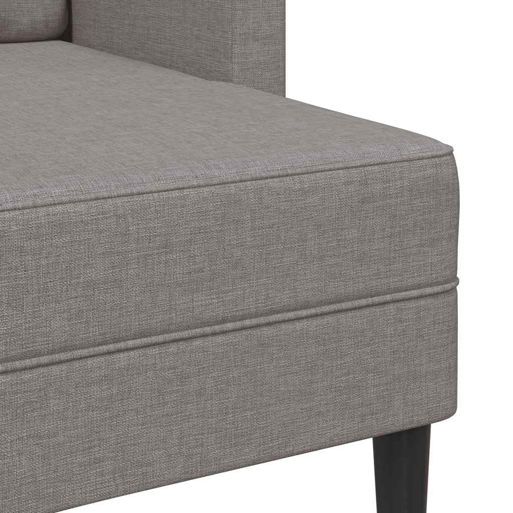 2-sitssoffa med schäslong L-formad taupe 125 cm tyg