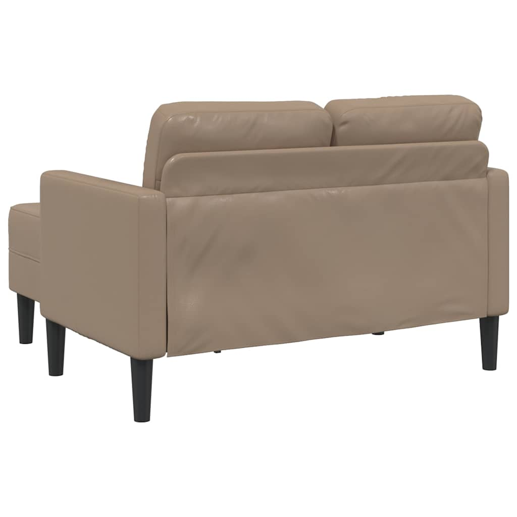 2-sitssoffa med schäslong L-formad cappuccino 125 cm konstläder